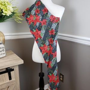Lularoe Poinsettia TC2 Christmas leggings